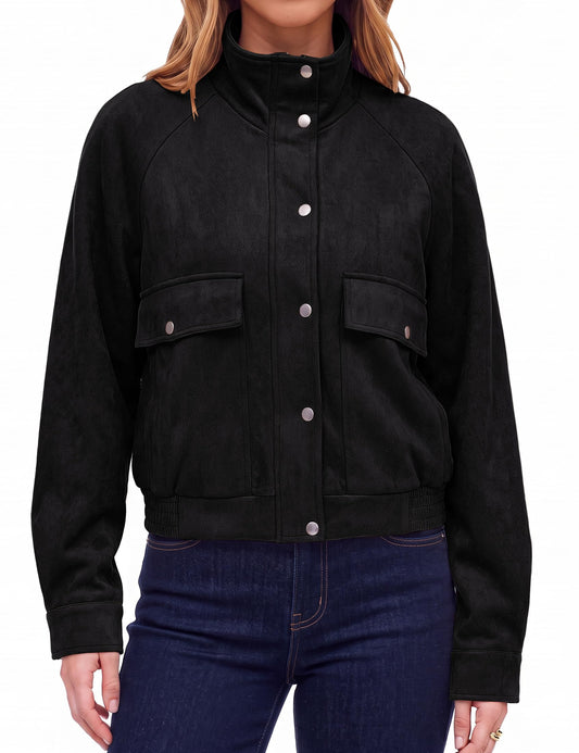 luvamia Womens Jackets Cropped Jacket Cropped Black Jacket Women Zip Up