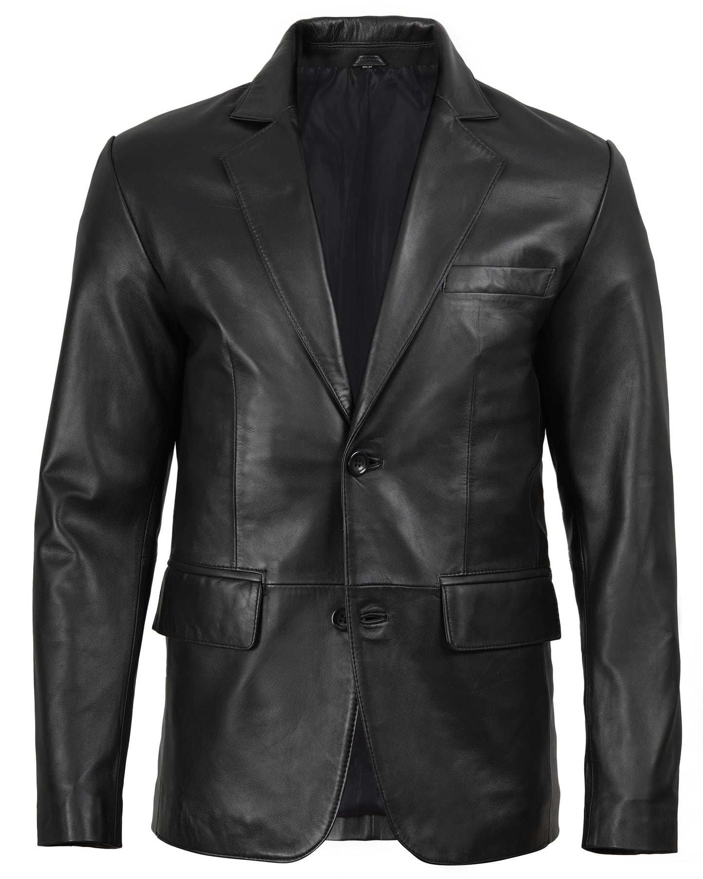fjackets Premium Men's Leather Blazer - Classic Style, Lightweight Design, Genuine Lambskin, Perfect for Business and Special Occasions | [1505205] XL