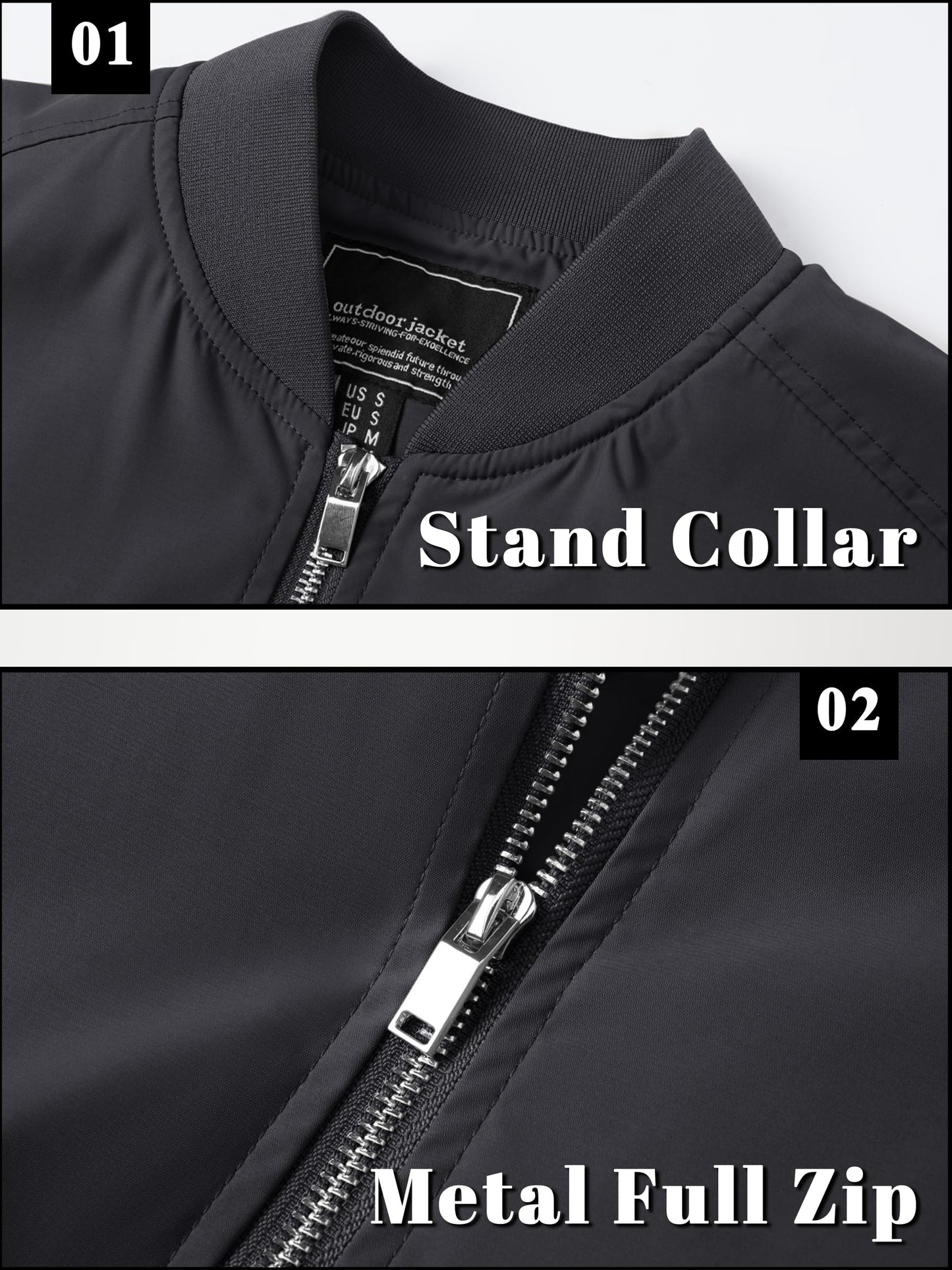 TACVASEN Bomber Jacket Men Varsity Jackets Black Bomber Jackets Men Windproof Jackets Mens Casual Jackets Mens Spring Jackets Harrington Jacket