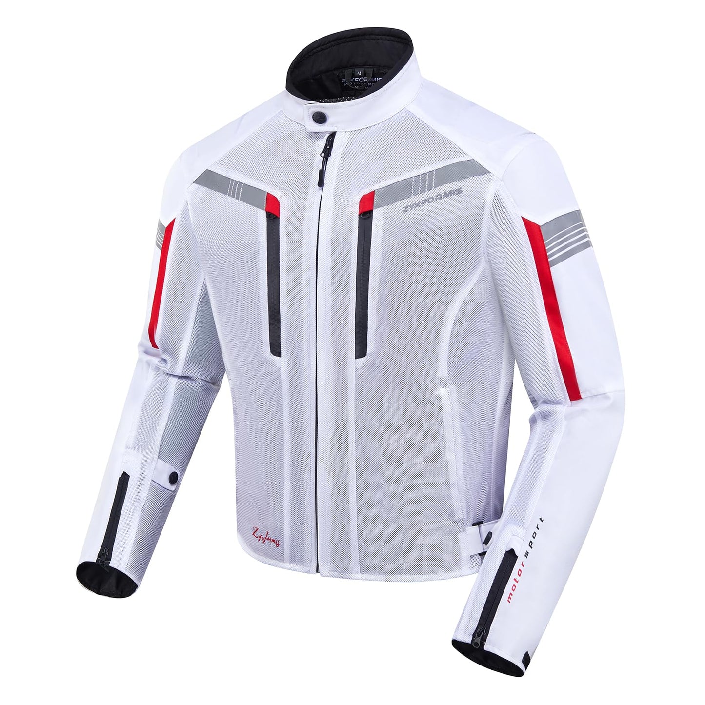 Zyxformis Motorcycle Jacket for Men, CE Armored Mesh Motorbike Jacket for Summer, Breathable Protective Gear for Motorcycling