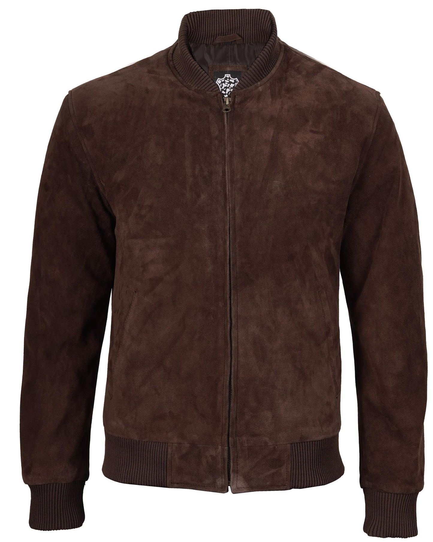 fjackets Real Suede Leather Bomber Jackets For Men - Baseball Leather Jacket- Brown Leather Jackets For Men | [1108784] Adamsville L
