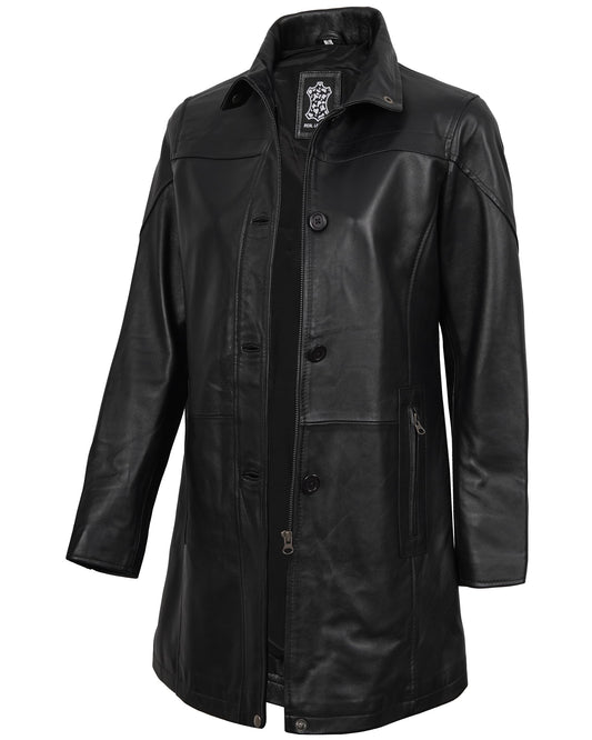 Blingsoul Disc Genuine Lambskin Black Leather Jacket Women | [1514283] Bristol Black, M