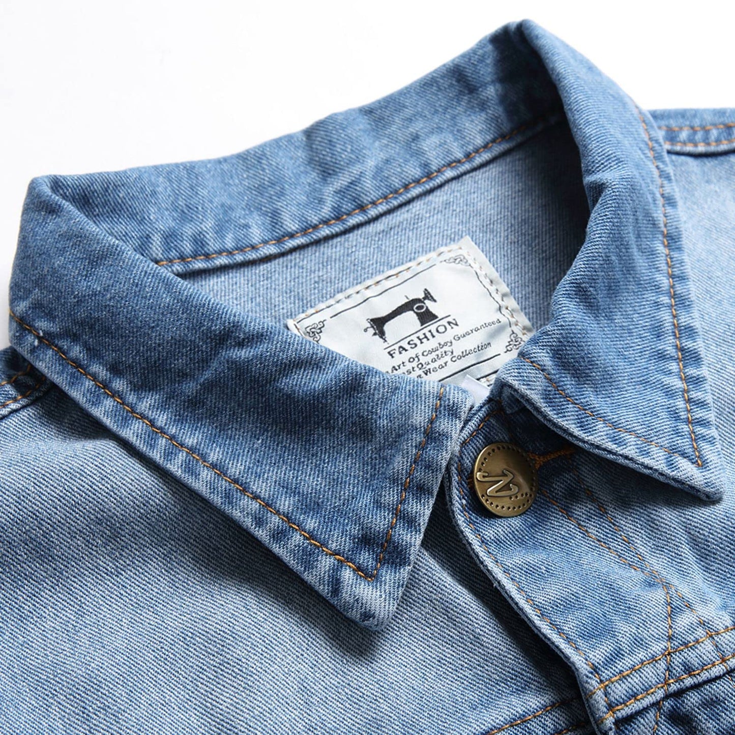 JUDIGODR Denim Vest Men Lapel Sleeveless Slim Fit Retro Ripped Casual Bule Jean Vest and Jacket for Men's (L,Lightblue 813)
