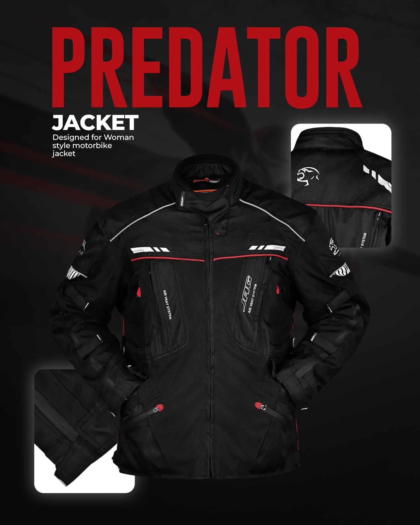 J.A.G. JAG Touring Motorcycle Armor Jacket for Men, Dual Sports Water Resistant Adventure Riding Jacket with Cordura Fabric & CE Armor Impact Protection