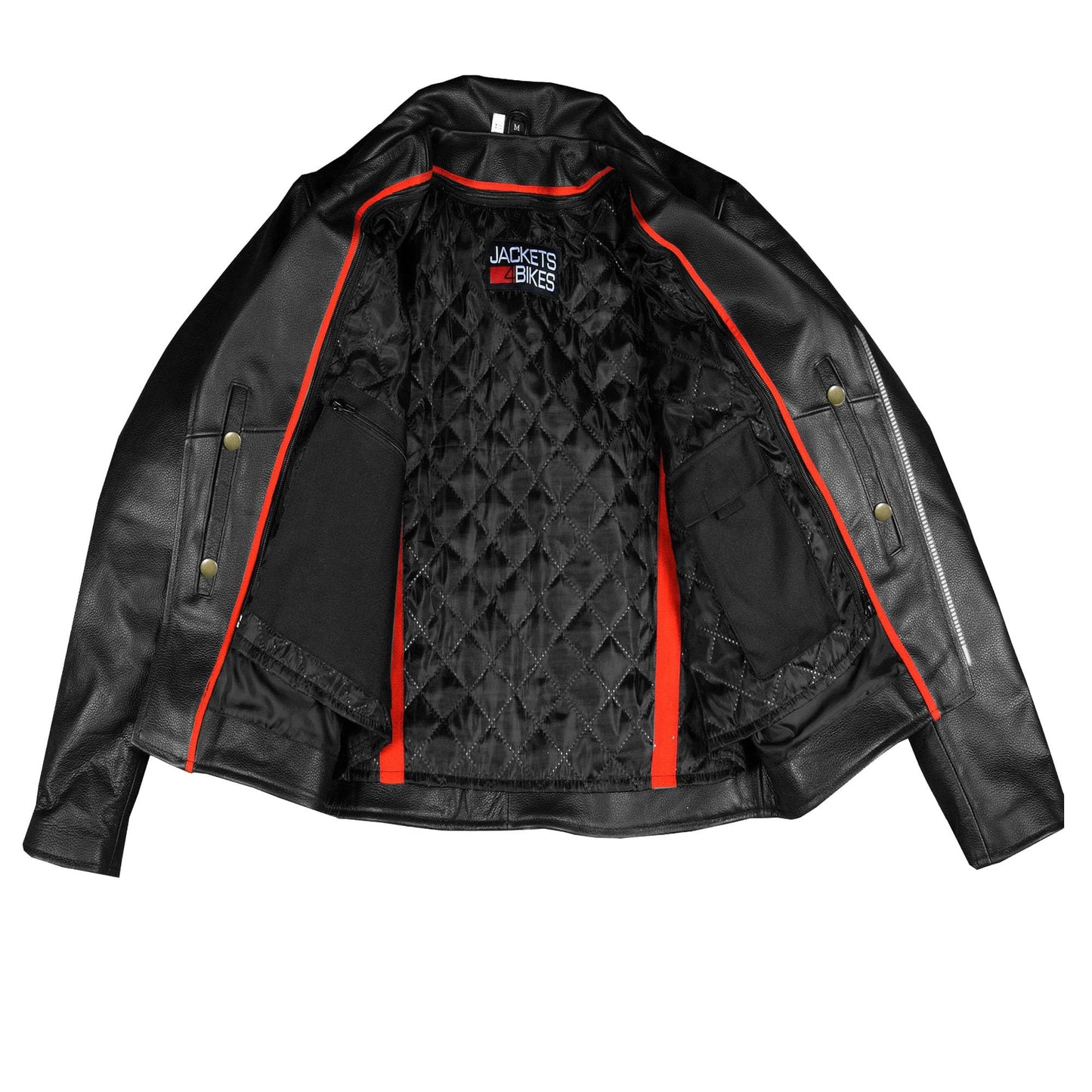ICONIC Motorcycle Jacket for Men, Premium Buffalo Leather, Insulated Liner, Classic Side Laces, Cruiser Biker Black S
