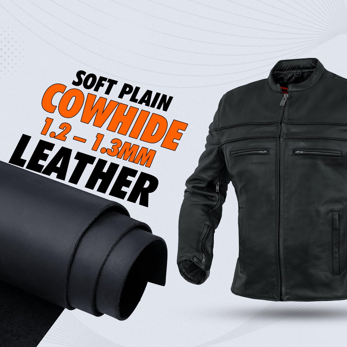 Daniel Smart Men Motorcycle Black Leather Jacket Mandarin Collar Biker Leather Jacket with inside pockets