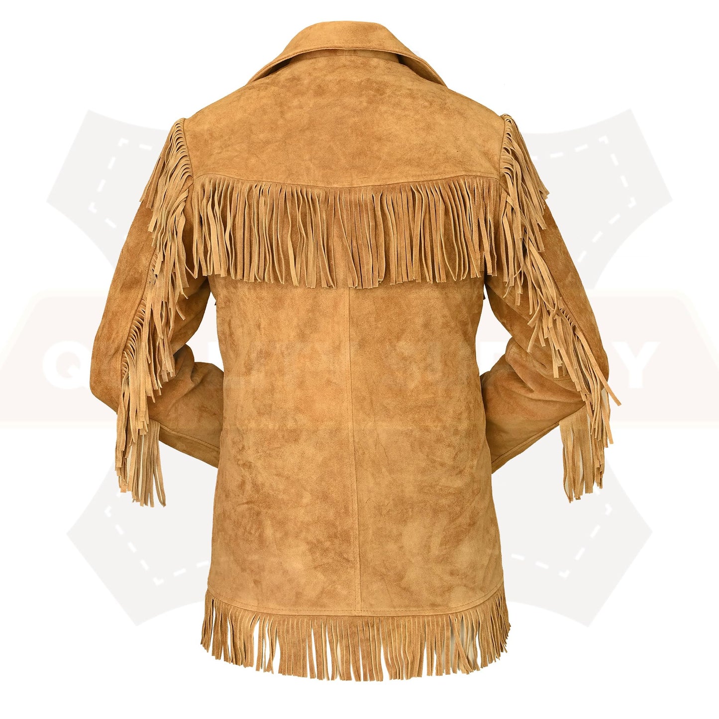Quality Supply Western Genuine Leather Suede Jacket Women Cowlady Native American Ladies Fringe Cowgirl Jacket with Tassels-L