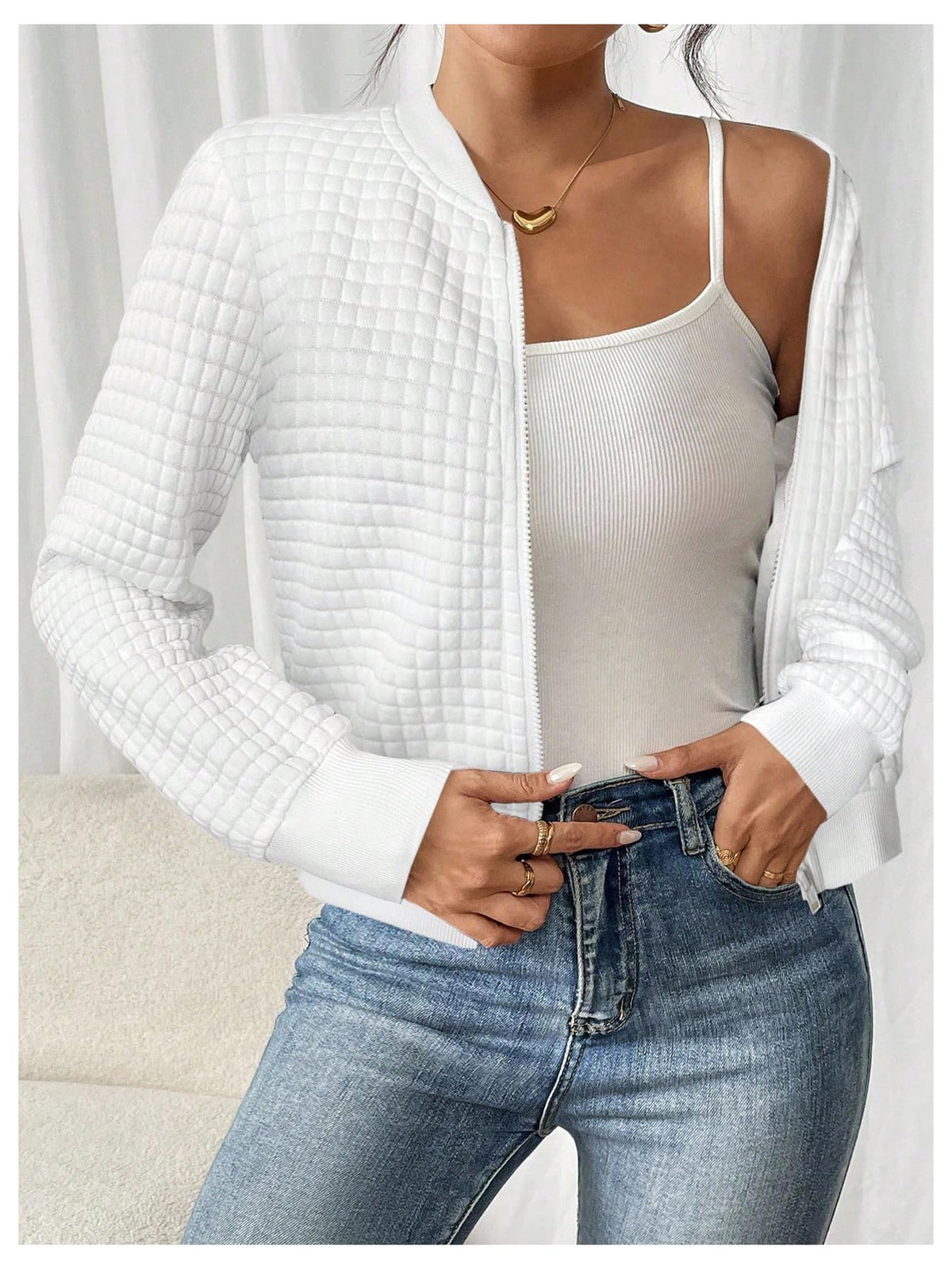 SOLY HUX Women's Zip Up Bomber Jackets Long Sleeve Dressy Casual Outerwear