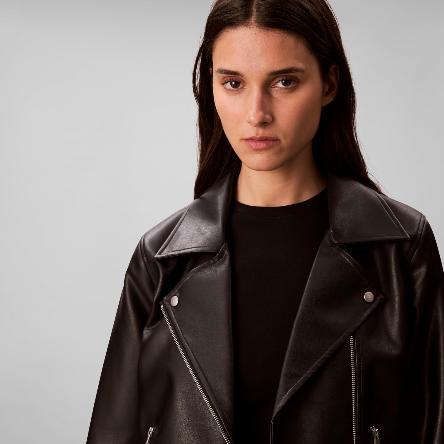 Calvin Klein Women's Classic Faux Leather Moto Jacket