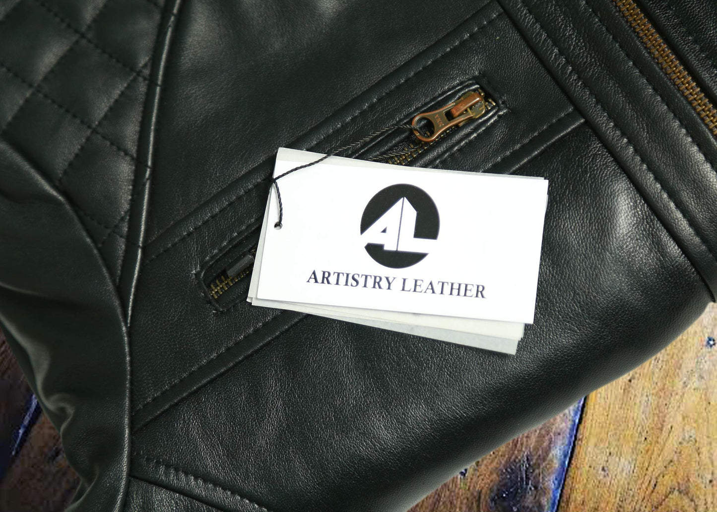 Mens Genuine Leather Biker Jacket Black | Vintage Brown Distressed Lambskin Motorcycle Jackets for Men (Medium, Black)