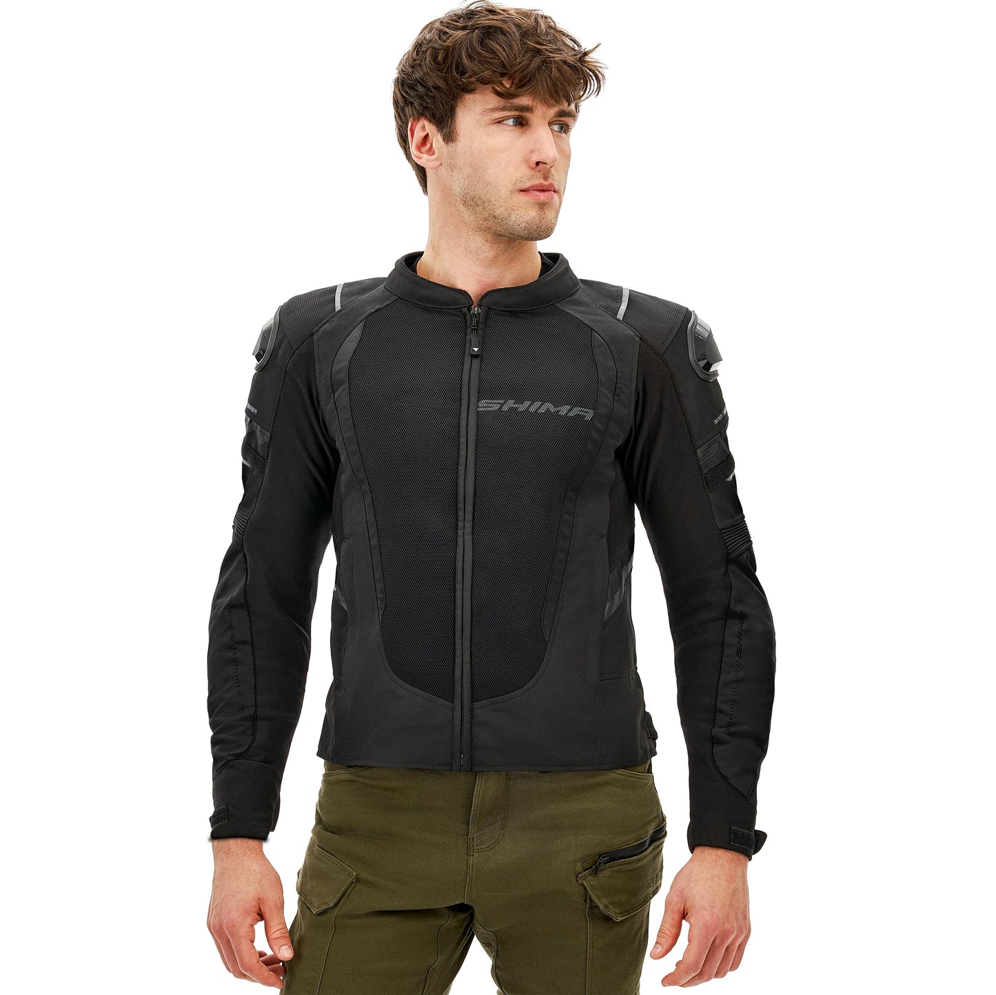 SHIMA MeshPro 2.0 Motorcycle Jacket for Men AirForce Back Protector Armour Riding Motorbike Jackets Summer Mesh Bikers Ventilated Lightweight Armoured Bike Textile Motorcycles (Mens, Black, XXL)