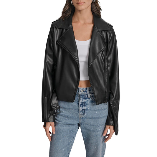 DKNY Women's Jeans Long Sleeve, Black, Small