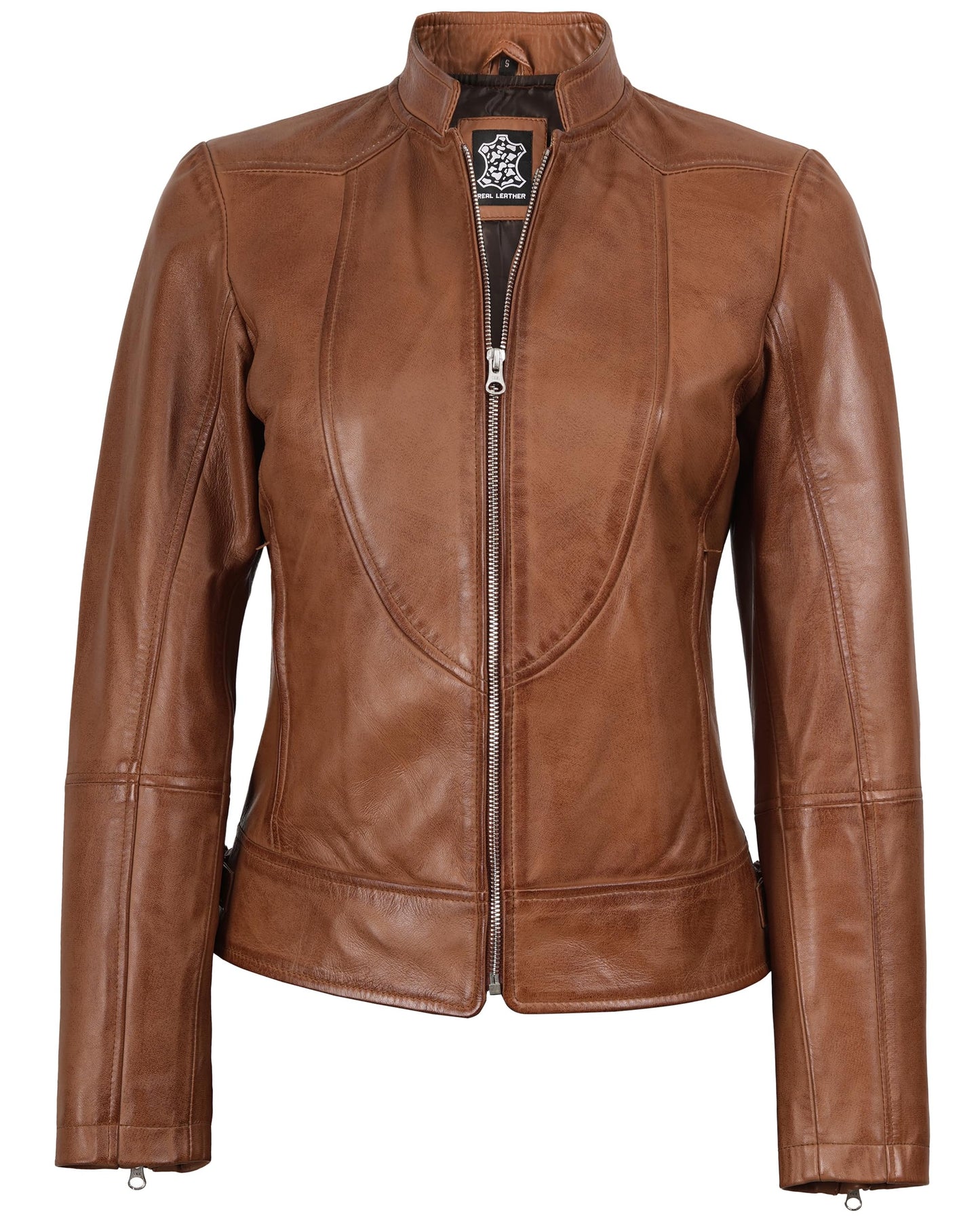 Decrum Disc Womens Leather Jacket - Leather Jacket for Women | [1300862] Amy Brown, S
