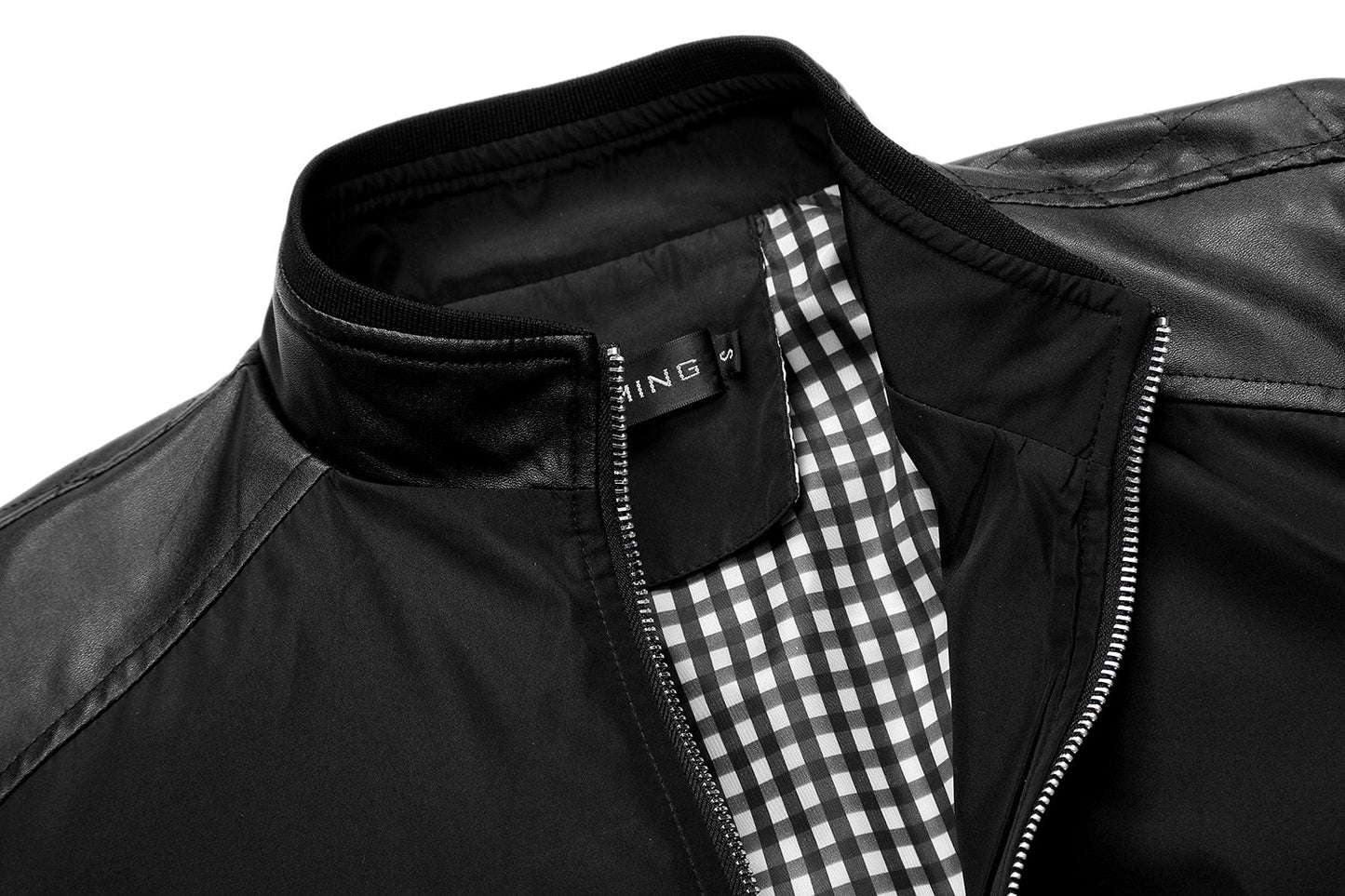 Tanming Men's Casual Slim Fit Lightweight Zip Up Softshell Bomber Jacket (Medium, Black)