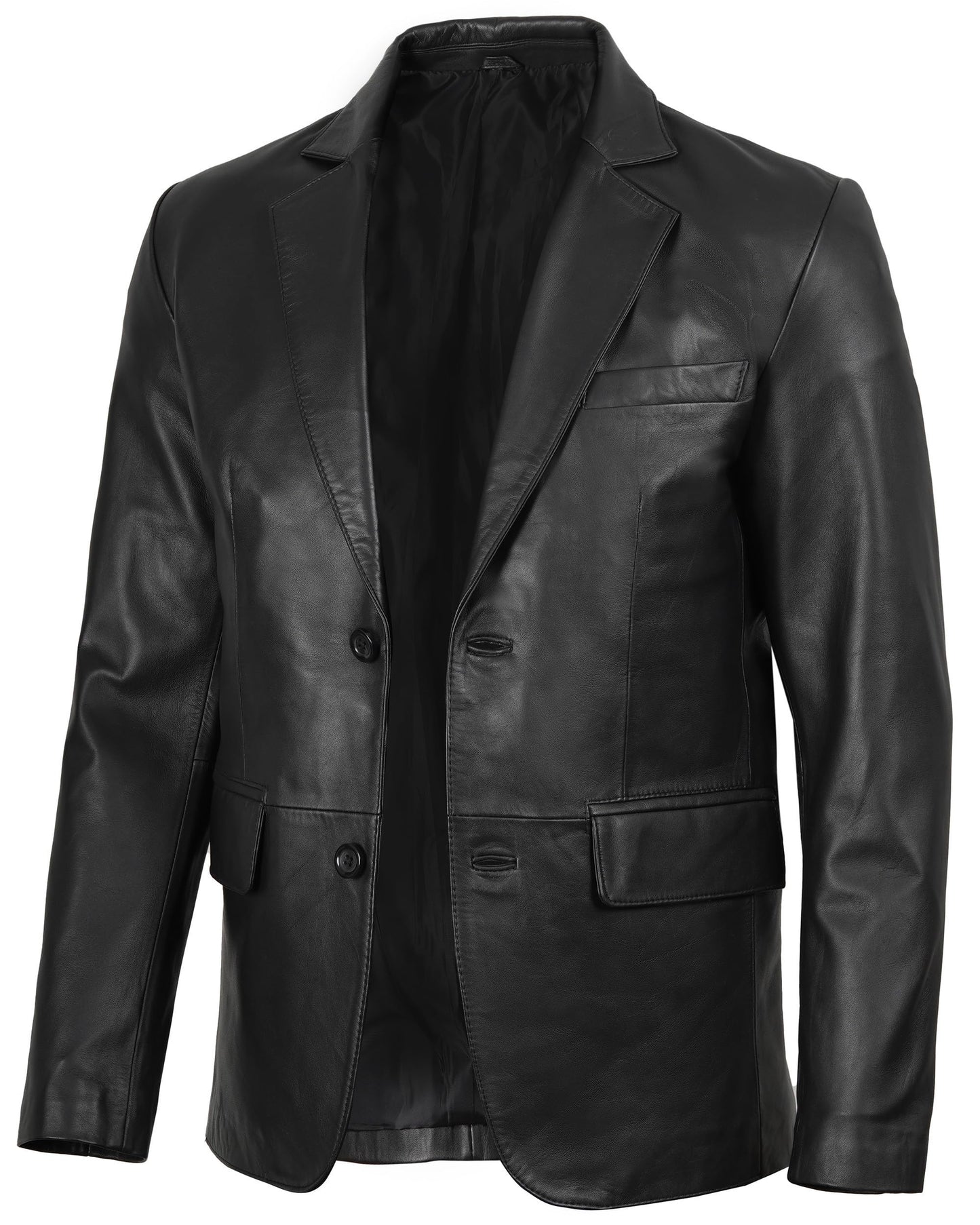 fjackets Premium Men's Leather Blazer - Classic Style, Lightweight Design, Genuine Lambskin, Perfect for Business and Special Occasions | [1505205] XL