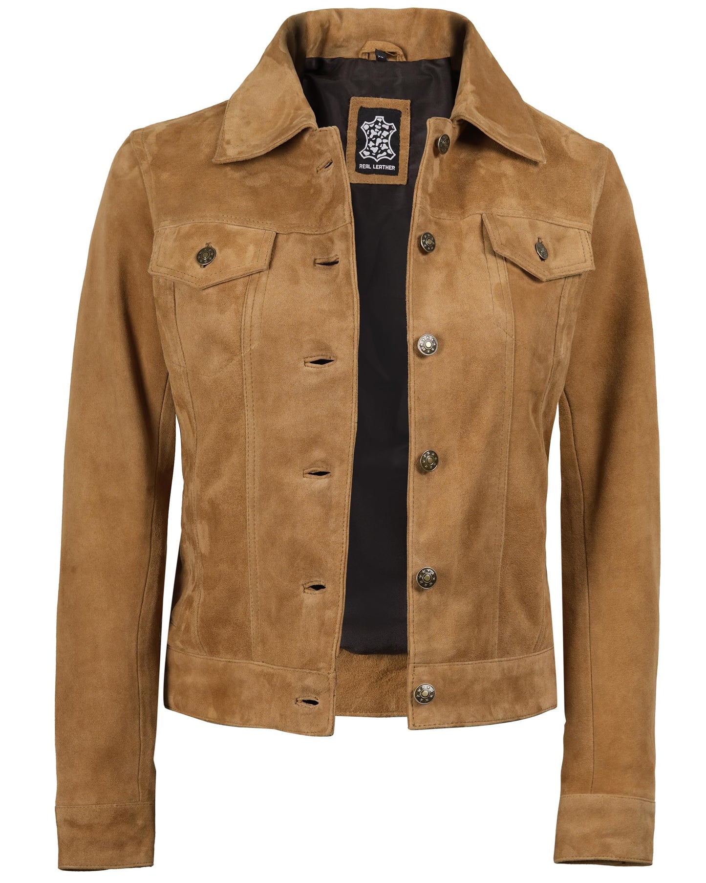 Decrum Leather Suede Jackets for Women - Womens Leather Jacket | [1318853] Frndo Trkcr Suede, M