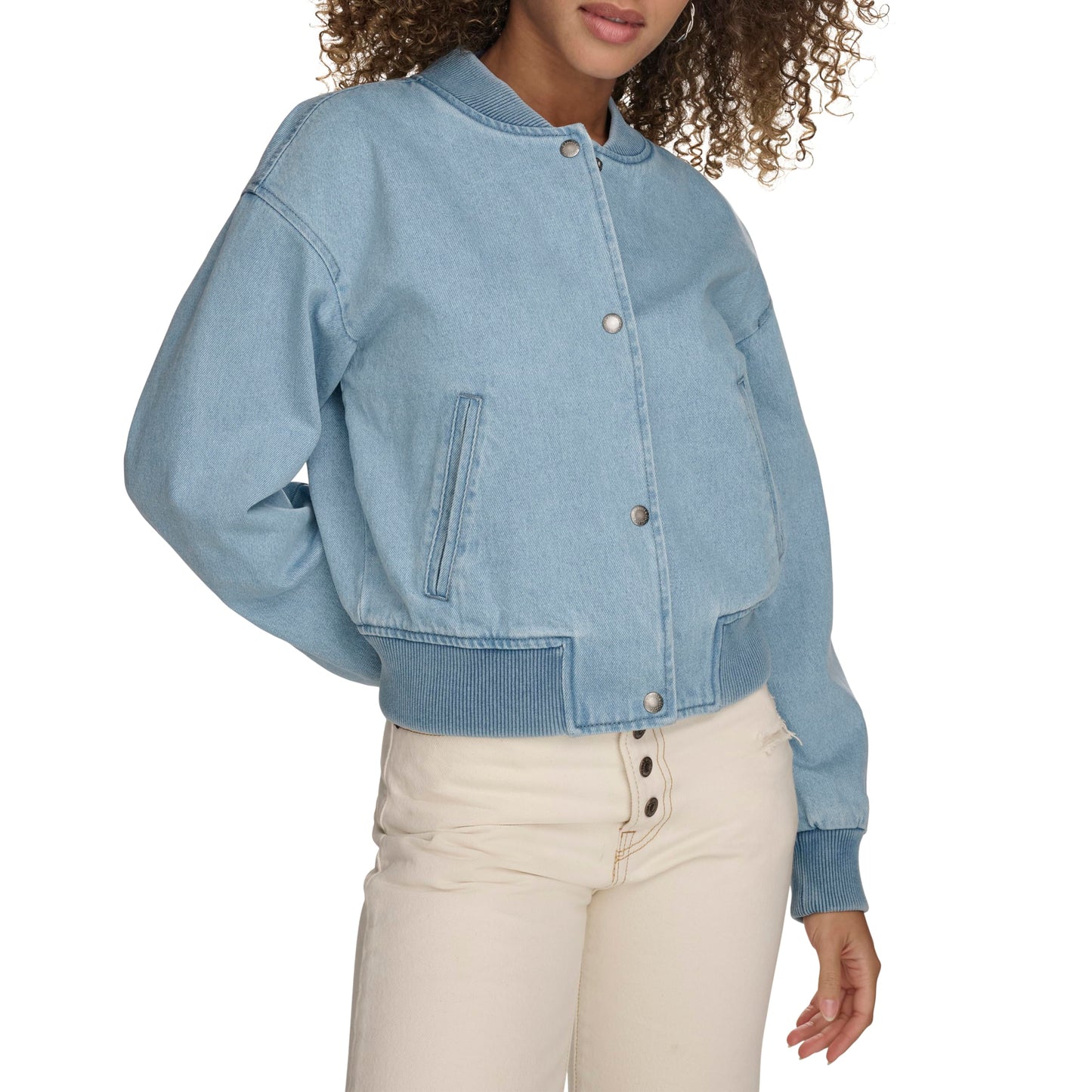 Levi's Women's Varsity Bomber Jacket, Light Wash Denim, Medium
