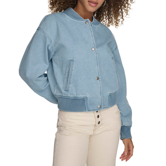 Levi's Women's Varsity Bomber Jacket, Light Wash Denim, Medium