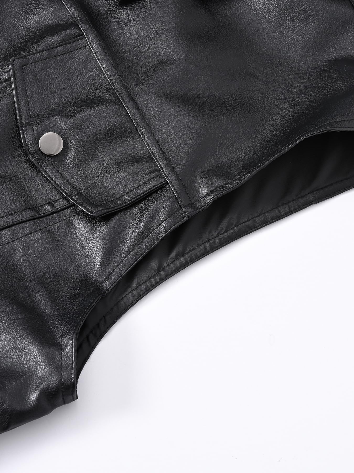 DSDZ Men's Zipper PU Faux Leather Sleeveless Waistcoat Motorcycle Biker Vest Jacket Black S