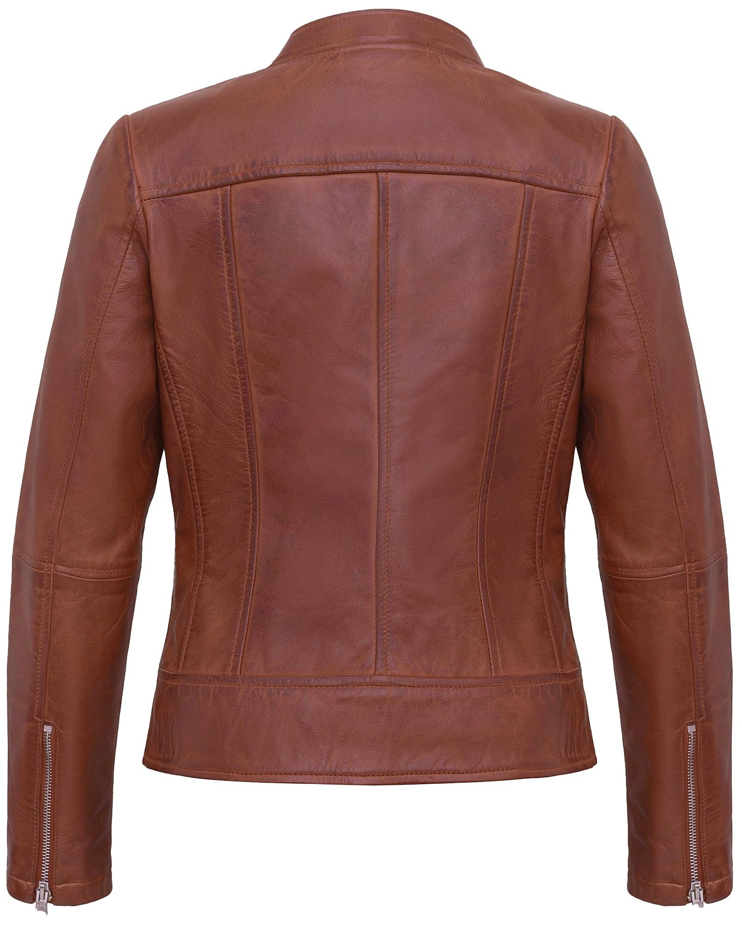 UrbanFocal Women Leather Jackets - Womens Brown Leather Jacket | [101002806] Cognac Amy, 2XL