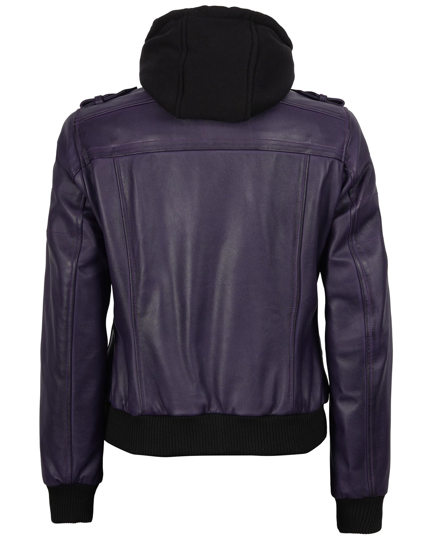 Decrum Women's Leather Jacket - Leather Bomber Jacket Women | [1327024] Edinburgh Purple, L