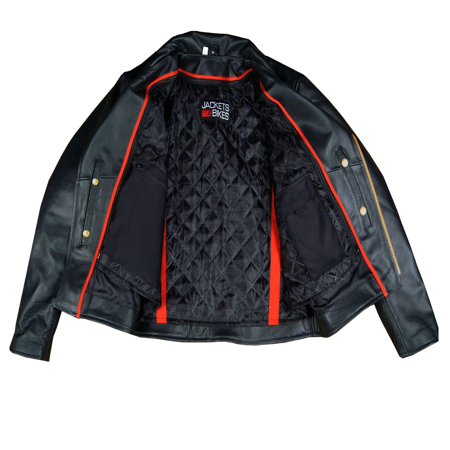 OUTRIDER Men's Motorcycle Jacket, Premium Natural Buffalo Leather, CE Armor, Utility Pockets, Biker Touring Black XL