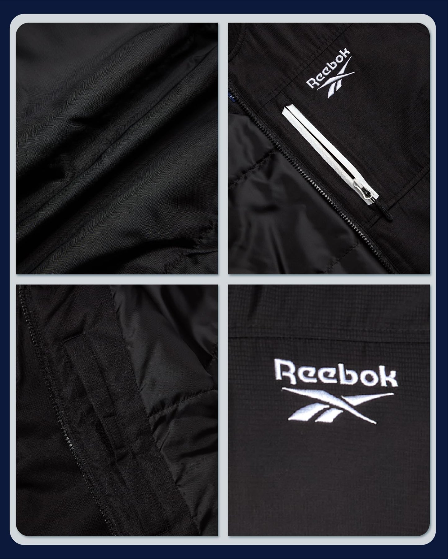 Reebok Mens Insulated Bomber Jacket for Golf, Gym & Hiking