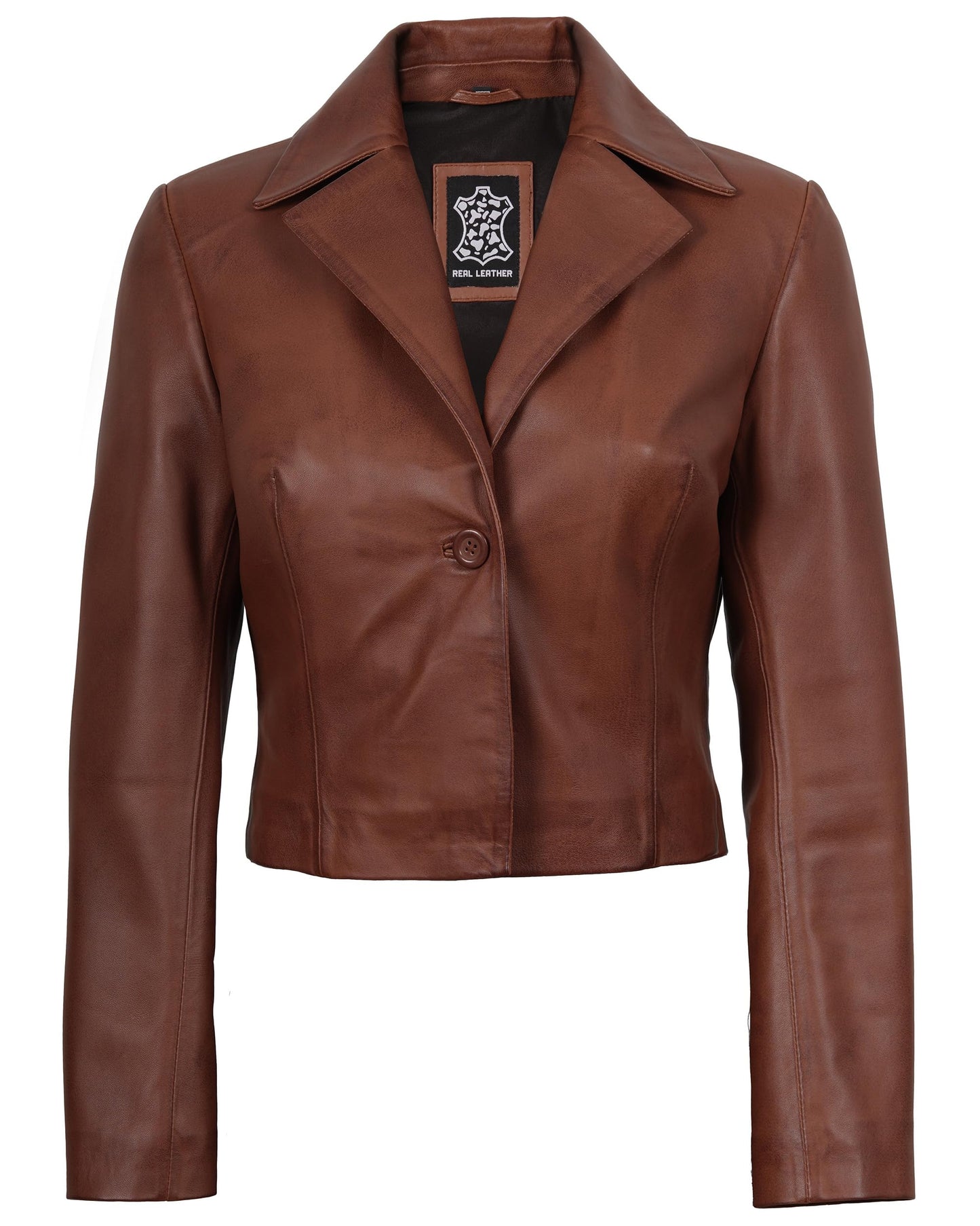 Decrum Asymmetrical Cognac Leather Jacket Women - Chaqueta De Cuero Para Mujer | [1330992] Oceana Cognac, S