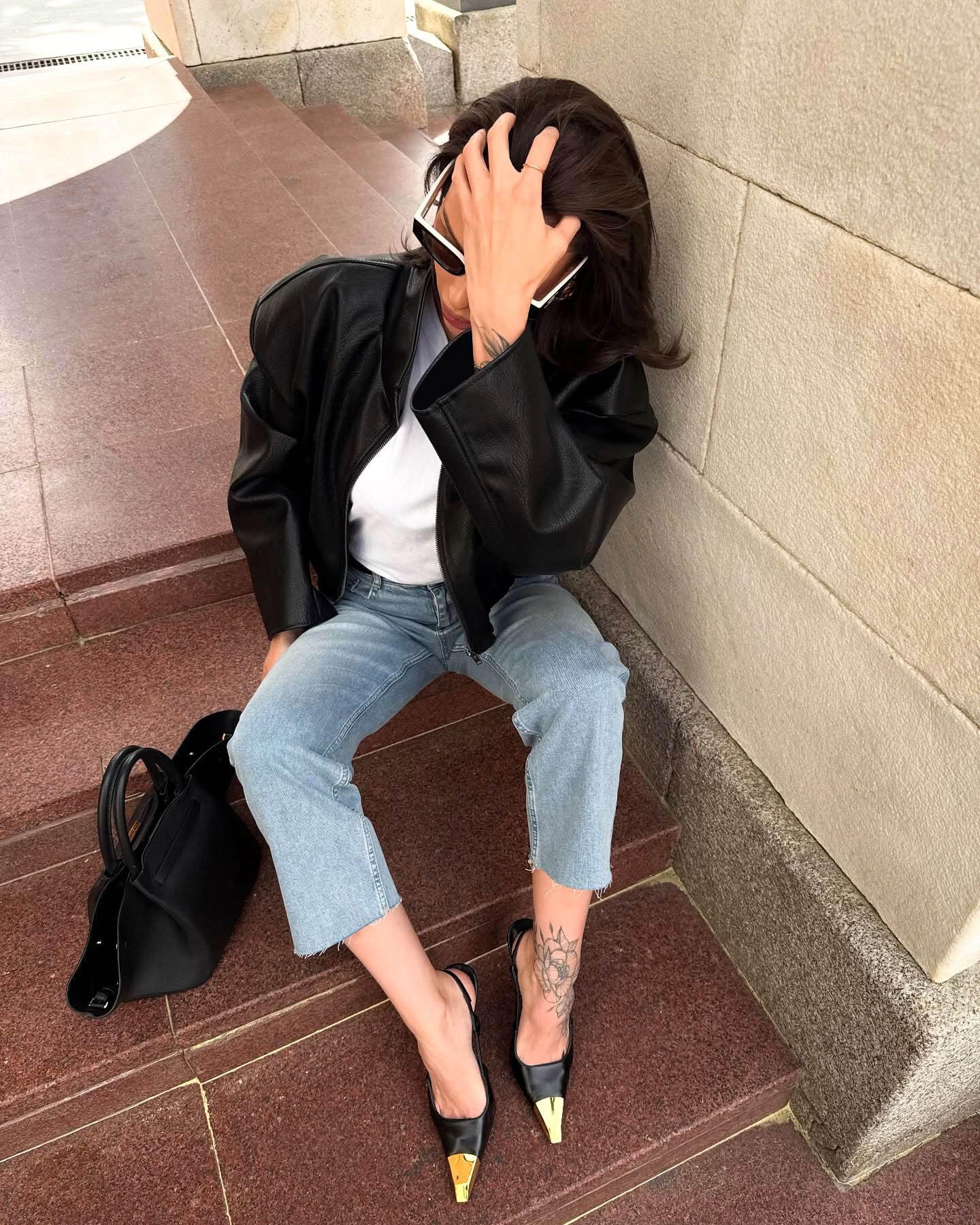 REASERAL Womens Leather Jacket Zipper Stand Collar Motorcycle Jacket Bomber Jacket Fall Winter Faux Coat