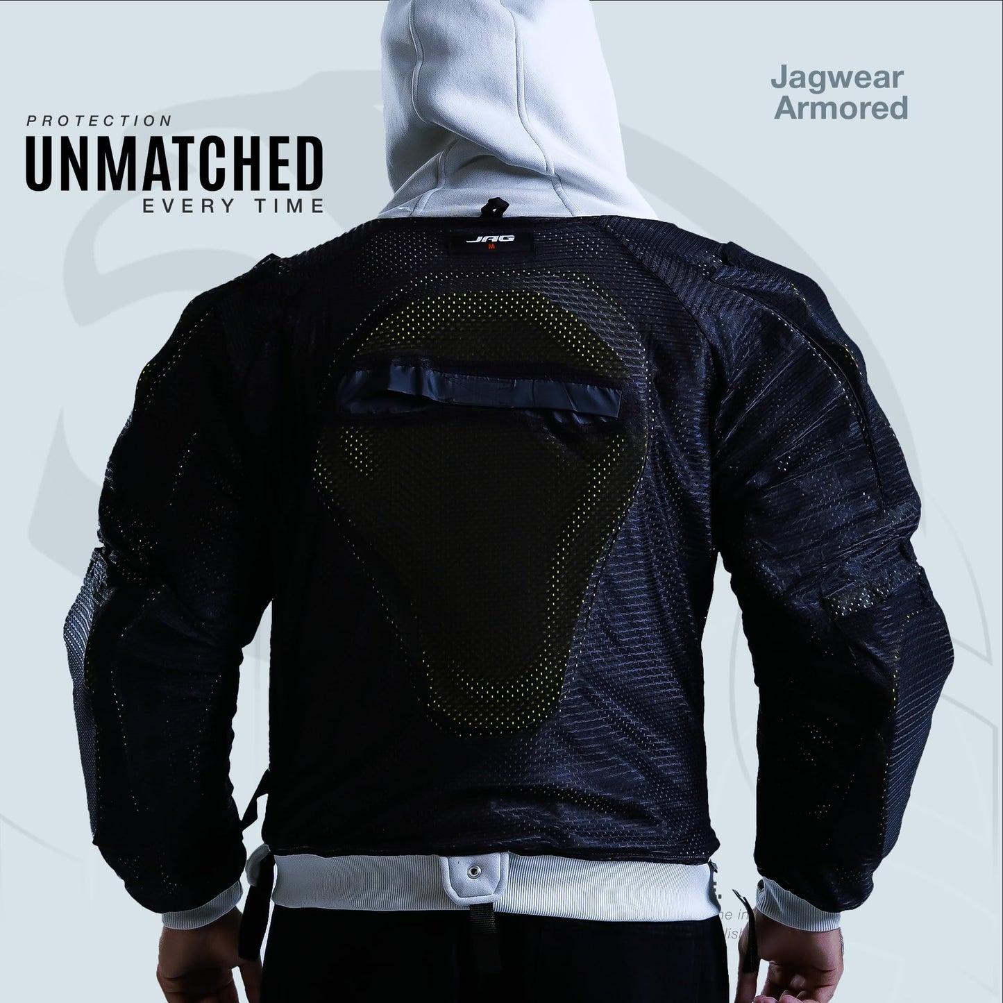 JAG Motorcycle Protective Hoodie with Partial Aramid Lining, Riding Jacket