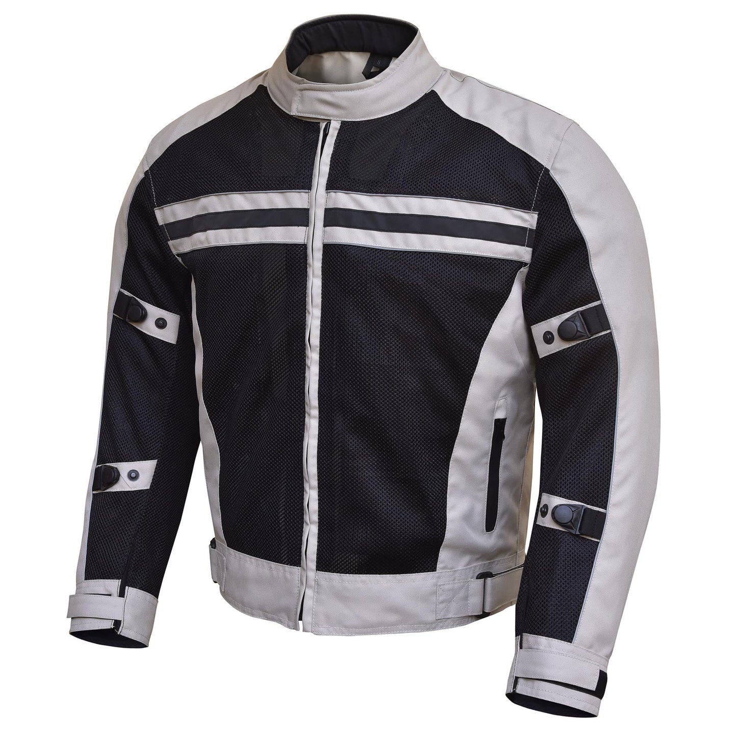 WICKED STOCK Motorcycle Jacket - CE Level1 Reflective Summer Biker Jacket with Adjustable Cuffs & Waist Belt - Lightweight & Comfortable Mesh Motorcycle Jacket with Armor for Men