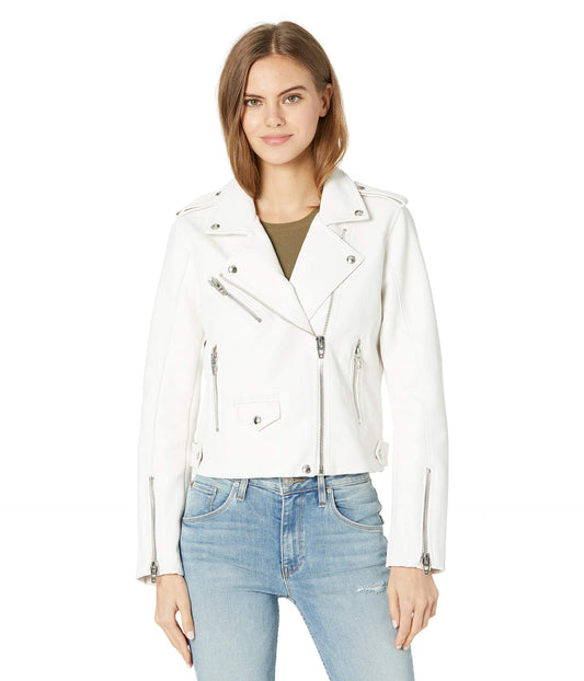 [BLANKNYC] womens Jacket, & Luxury Clothing Vegan Leather Moto Jacket Comfortable Casual Coat, Pure Motivation, Large US