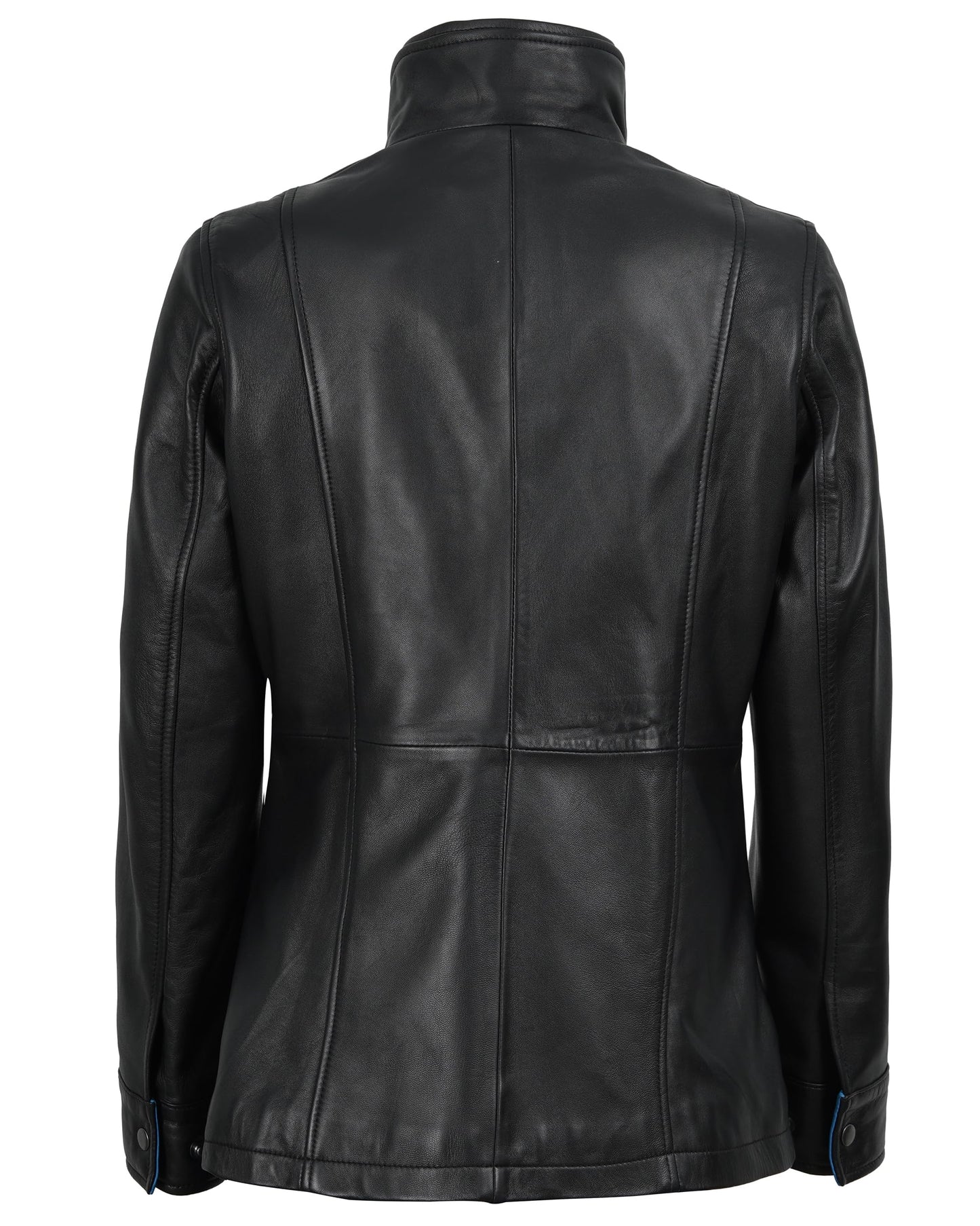 Decrum Leather Jackets Women Real - Womens Stylish Leather Jacket | [1332604] Erin Black & Blue, L