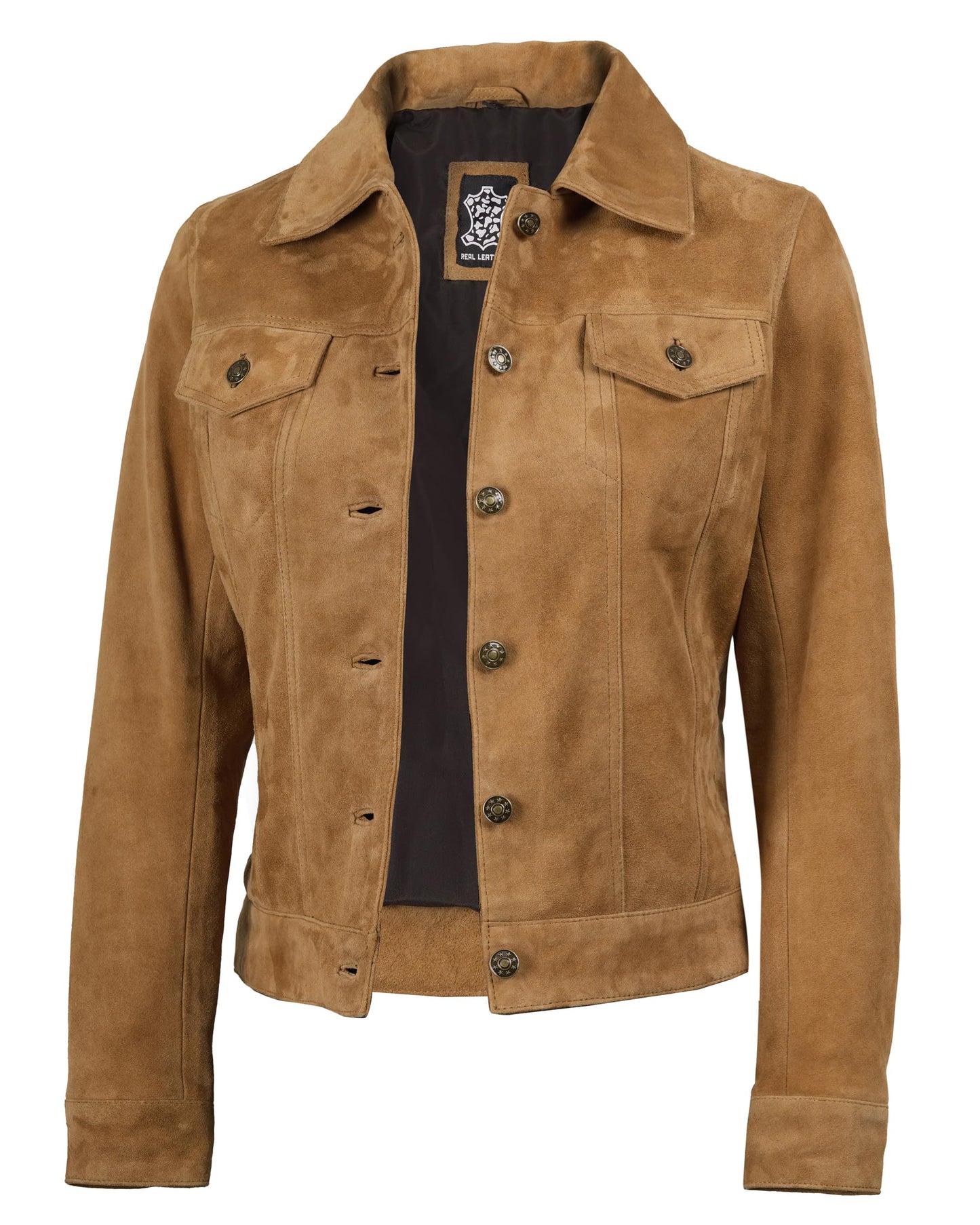 Decrum Leather Suede Jackets for Women - Womens Leather Jacket | [1318853] Frndo Trkcr Suede, M