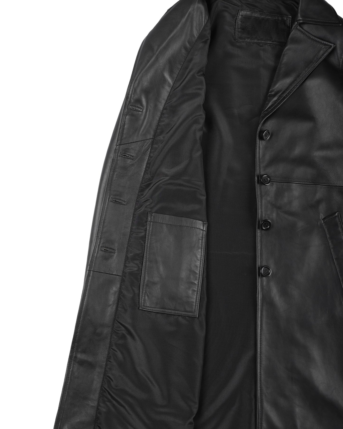 Decrum Womens Black Real Leather Coat Jacket for Adult | [1514274] Btmn Coat, L