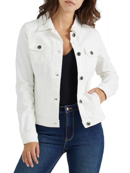 Wrangler Authentics Women's Stretch Denim Jacket, Off-White, Small