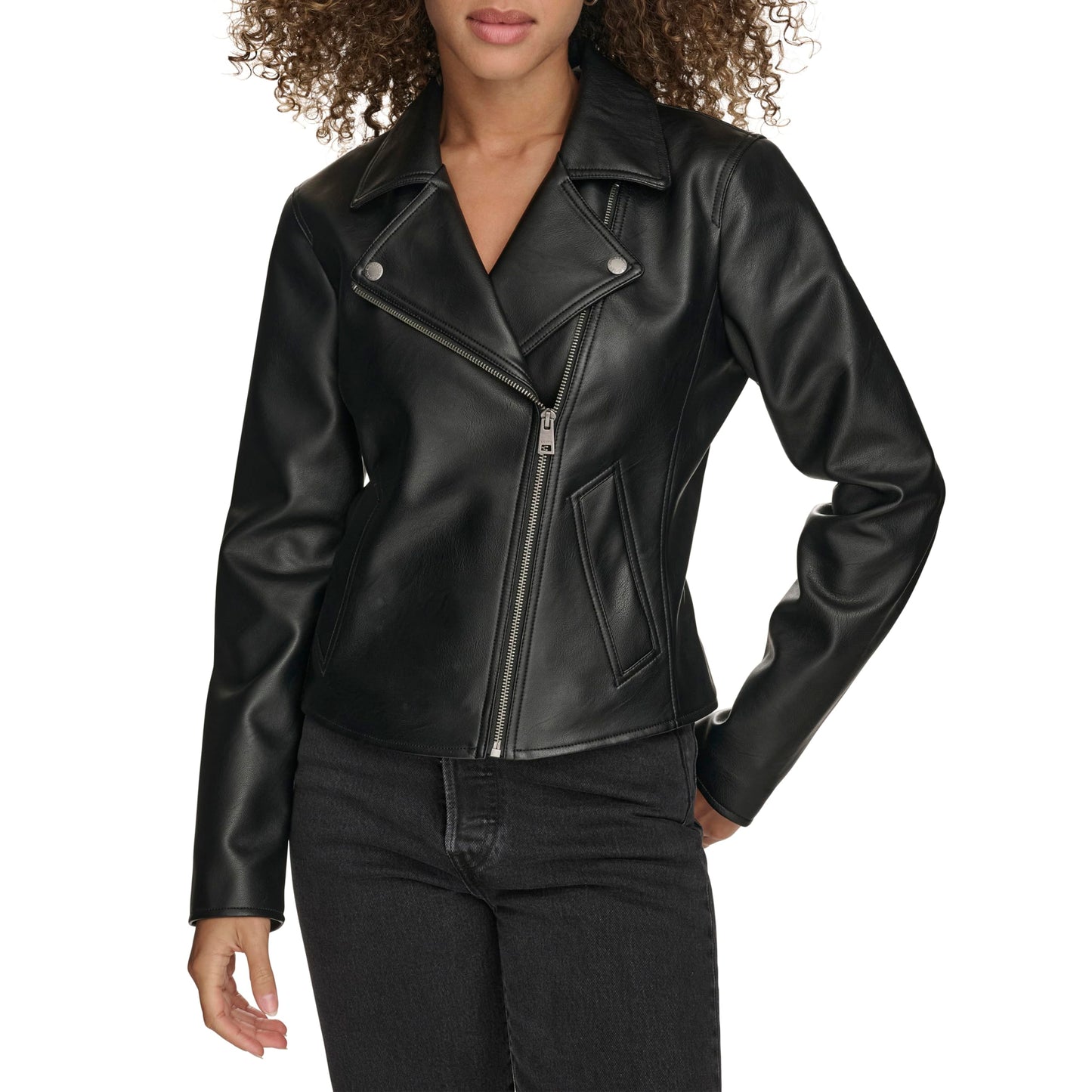 Levi's Women's Moto Jacket With Welt Pockets, Black, Medium