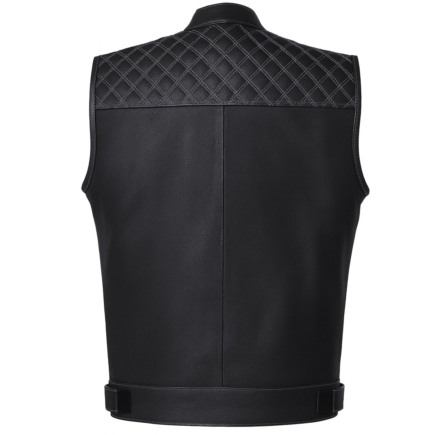 Jackets 4 Bikes SOA Men's Motorcycle Vest, Geniune Buffalo Leather, Back Armor, Inside Pockets, Motorbike Riding Club Vests Paisley White L
