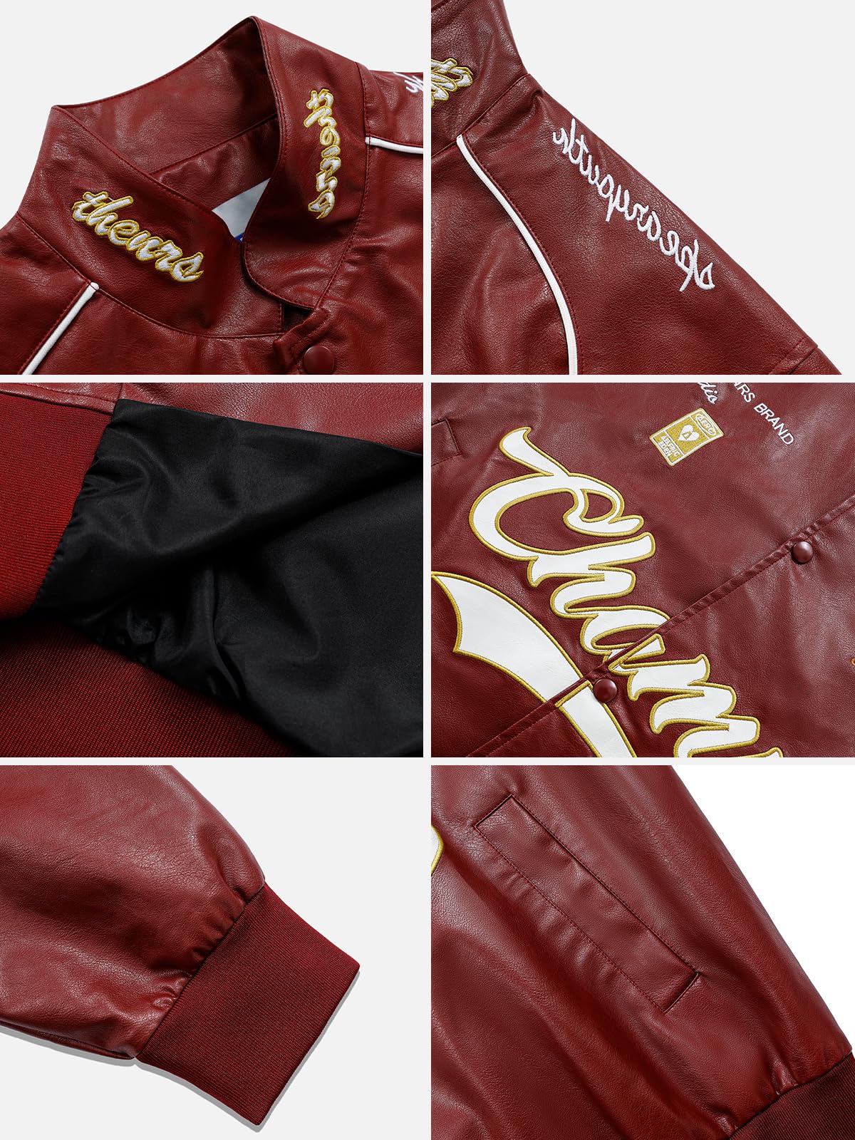 Aelfric Eden Faux Leather Jacket Oversized Racing Motorcycle Jackets Moto Coats Unisex Trendy Streetwear Jacket
