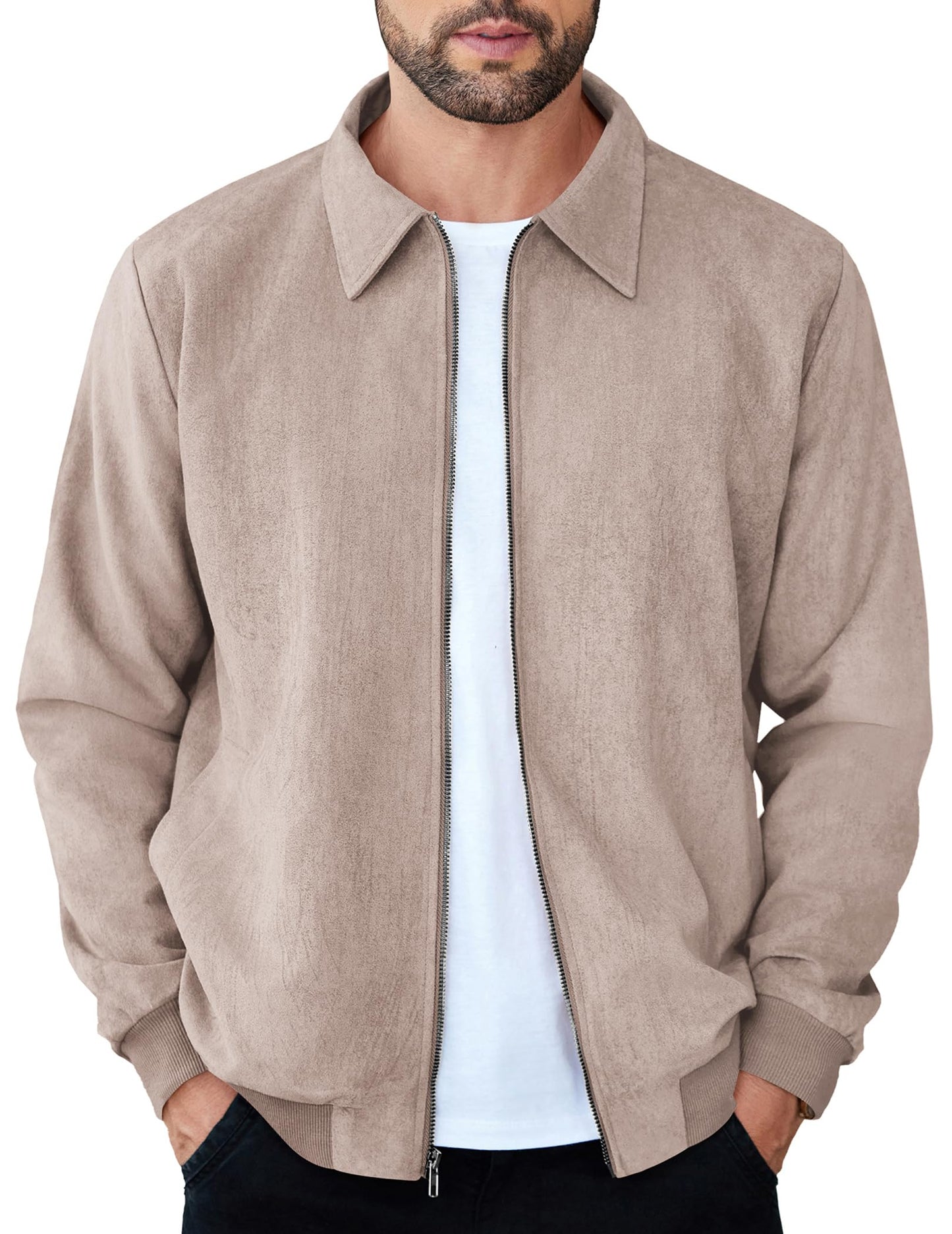 COOFANDY Men's Lightweight Ruffle Shawl Collar Cardigan Open Front Long Length Drape Cape Overcoat