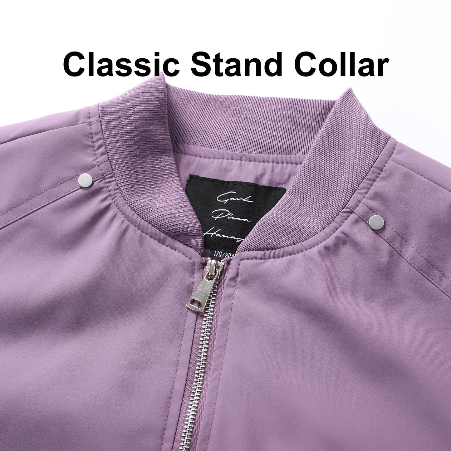 B.VEERA Men's Bomber Jacket Windbreak Jackets Rain Jacket Zip-up Lightweight Jacket Purple Extra Large