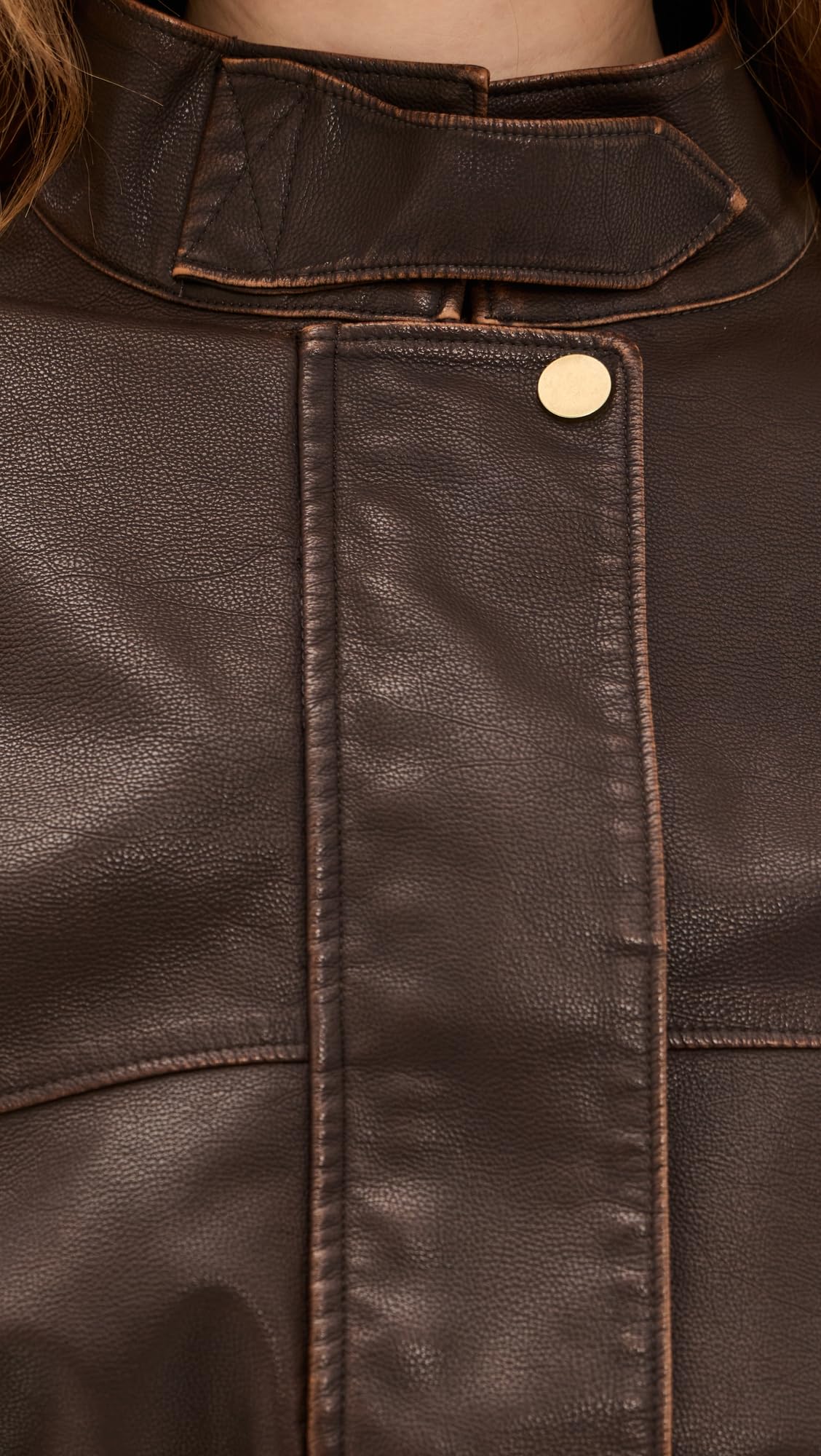 Lioness Women's Gigi Faux Leather Bomber Jacket, Chocolate, S