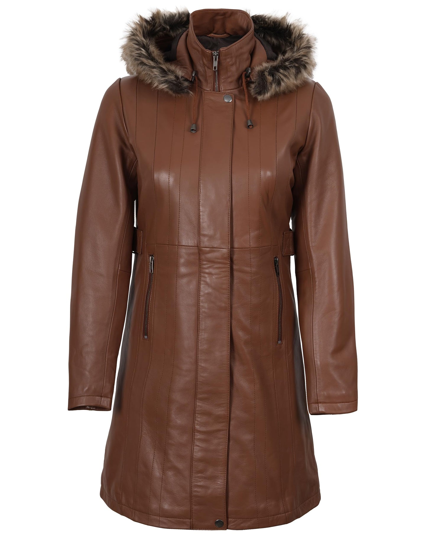 Decrum Disc Parka Jacket Women - Brown Leather Coat | [1309385] Jean, XL