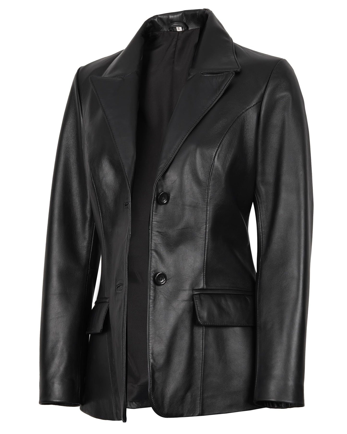 Decrum Black Leather Blazer Women - Blazer Jackets For Women | [1308964] Vcenza Black, L