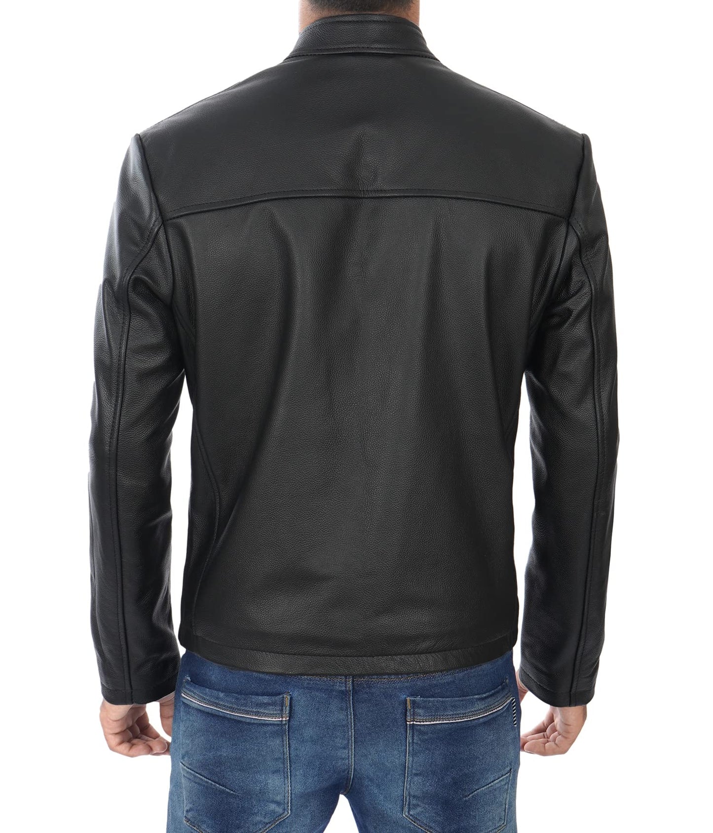 Decrum Disc Men's Leather Jacket - Leather Jacket Men | [12315272] Ricardo Blck Cowhide, S