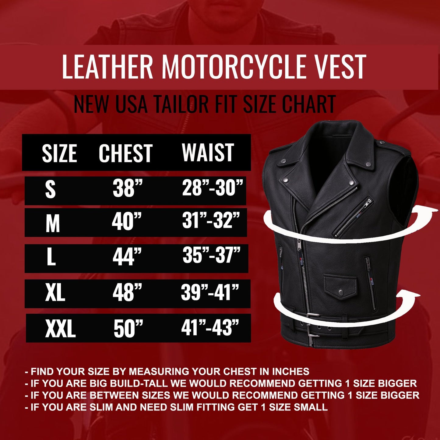Jackets 4 Bikes Men's Classic Buffalo Leather Motorcycle Biker Vest | Vintage Cruiser Vest for Men, | Stylish Street Club Riding Black L