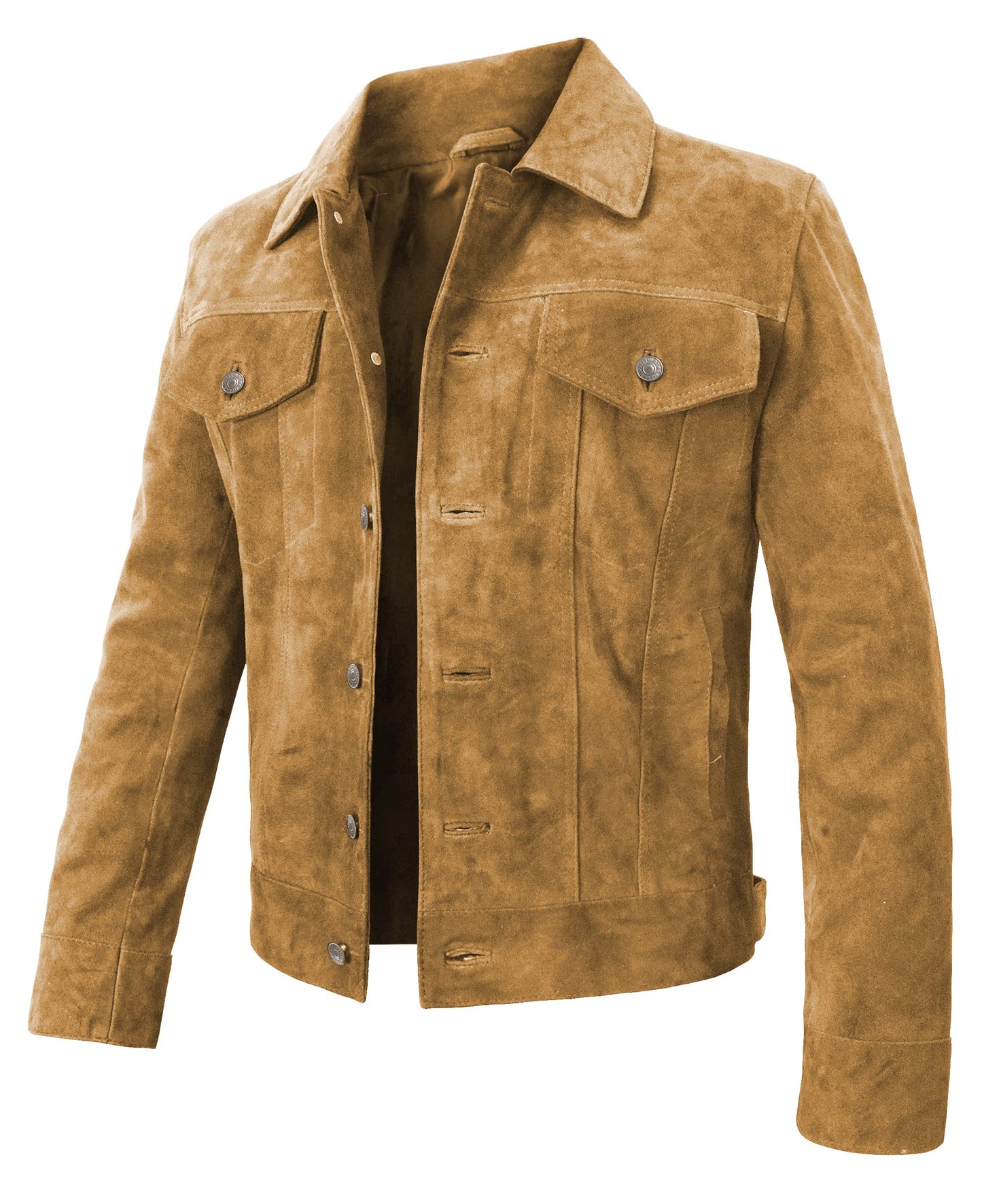 suede trucker jacket men - leather trucker jacket men - cowboy leather jackets - mens suede leather Coat