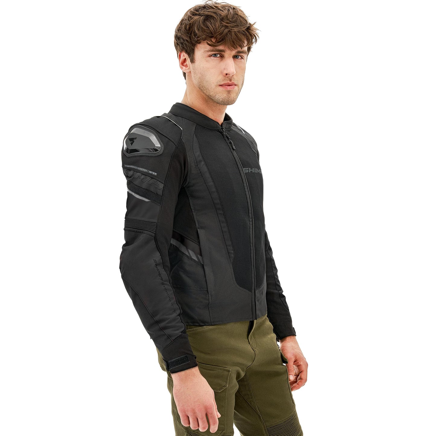 SHIMA MeshPro 2.0 Motorcycle Jacket for Men AirForce Back Protector Armour Riding Motorbike Jackets Summer Mesh Bikers Ventilated Lightweight Armoured Bike Textile Motorcycles (Mens, Black, XXL)