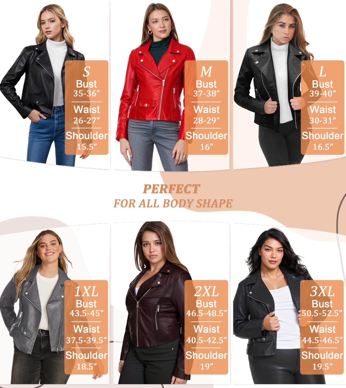 Olivia Miller Women's Faux Leather Moto Biker Jacket Long Sleeve Zip Jacket JK5208 BURGUNDY S