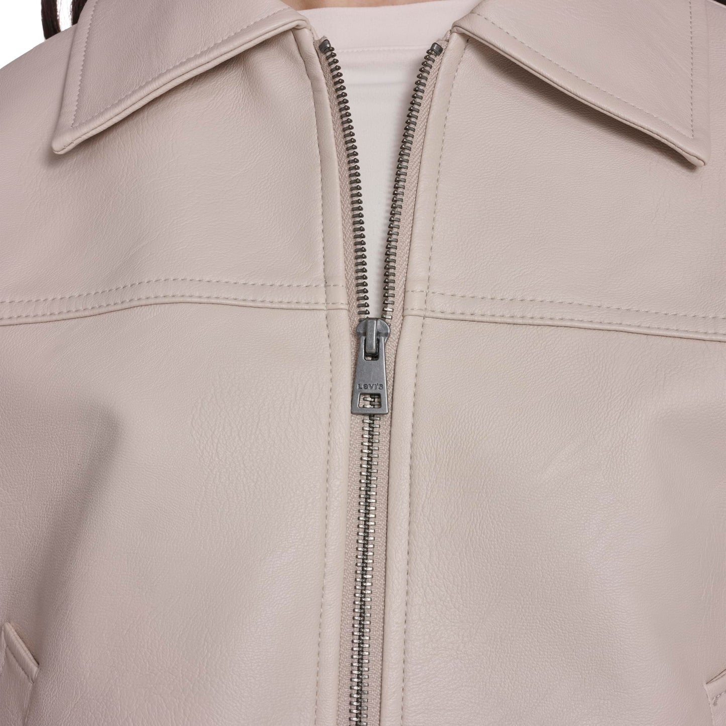 Levi's Women's Relaxed Fit Zip Front Jacket, Chateau Grey Faux Leather, X-Large